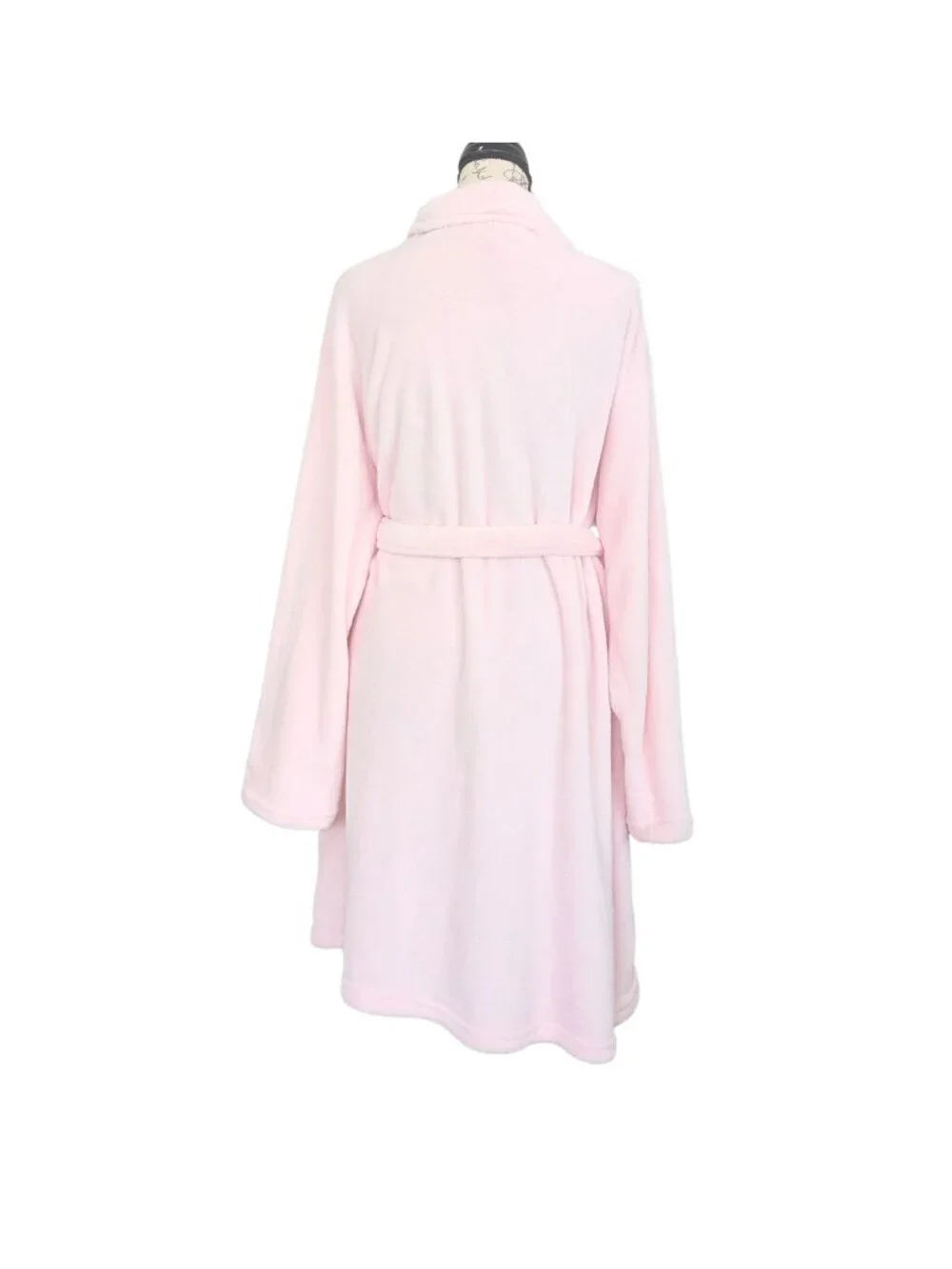 Hotel Collection Pink Plush Fleece Robe One Size Belted Bathrobe w/ Pockets